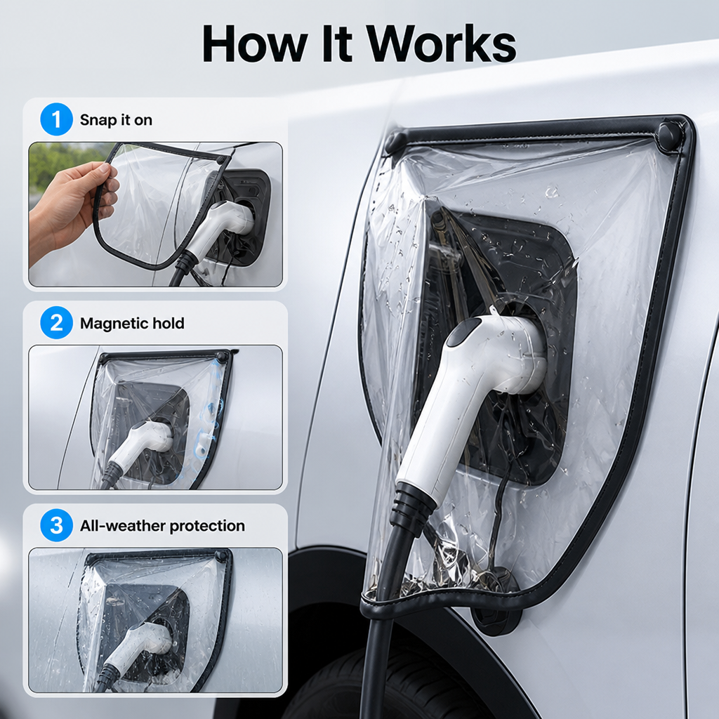 StormGuard™ — Snap-On Armor That Keeps Your EV Charger Flawless Rain or Shine