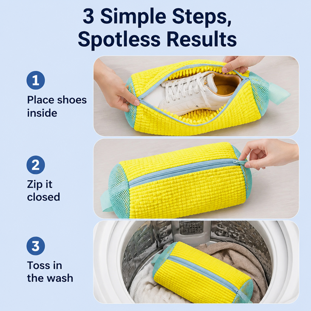 GlideGuard™ Laundry Shoe Bag — Protect Your Shoes Like New, Wash After Wash