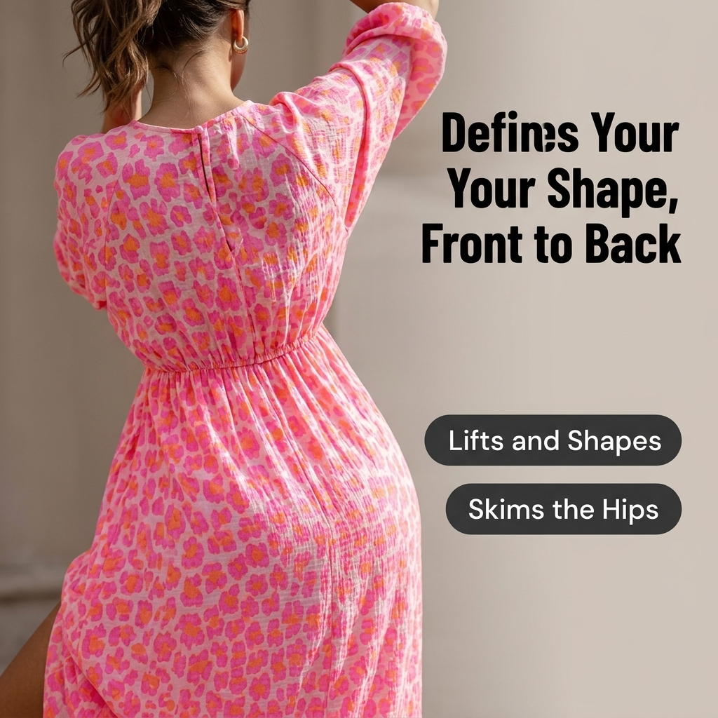 LuminaCharm™ Women’s V-Neck Printed Dress — Slip Into Confidence and Color That Celebrates Every Curve