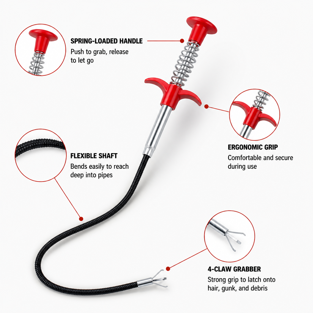 PipeVortex™ — Grab and Clear Clogs Fast Without Chemicals or Mess