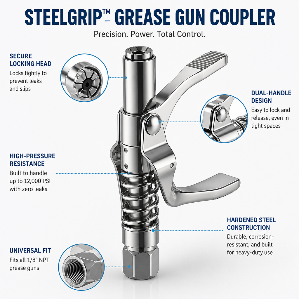 SteelGrip™ — Take Total Command Over Grease with Unshakable Security and Zero Mess