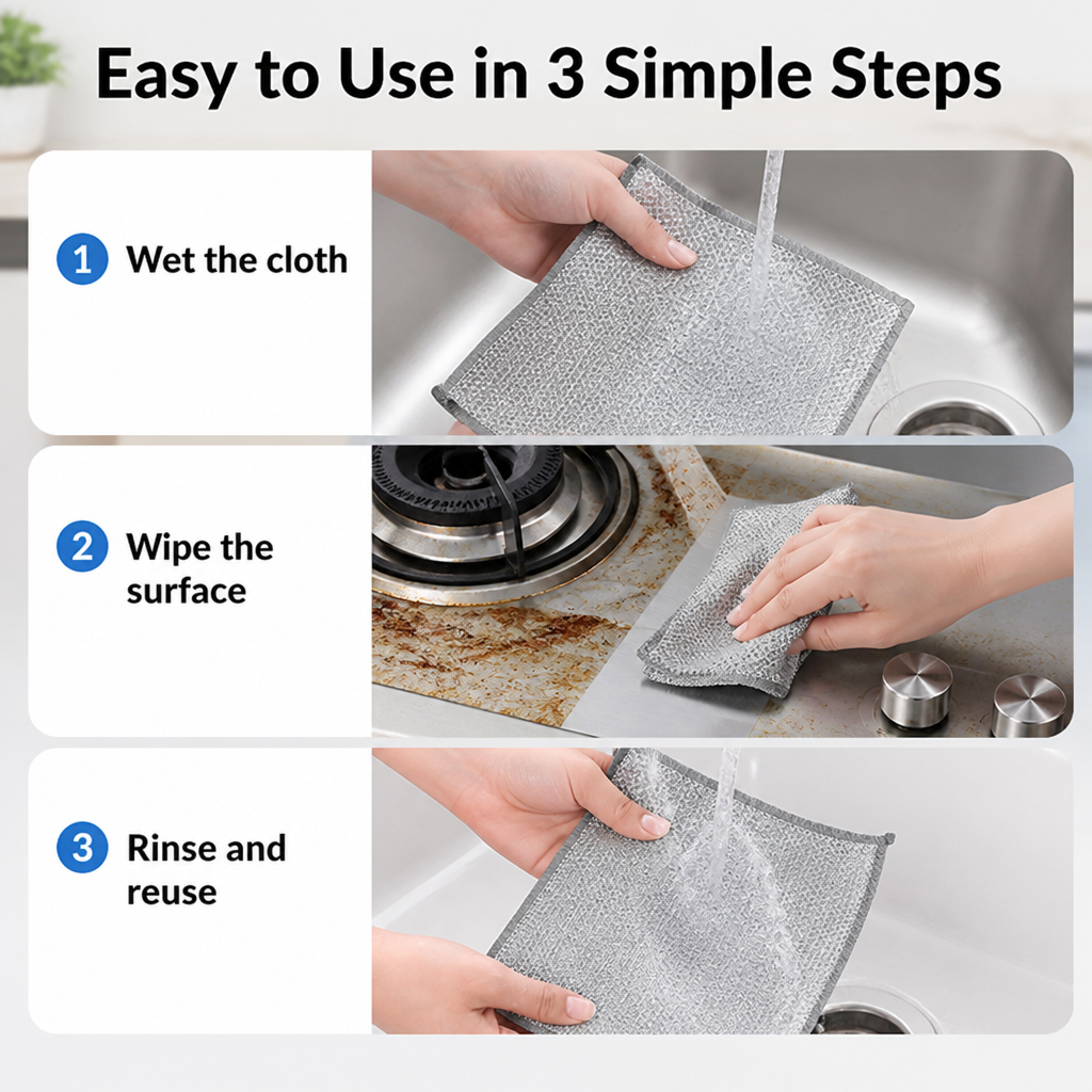 EverDazzle™ Scrubber Cloths — Power Clean Your Kitchen Without a Single Scratch or Smell