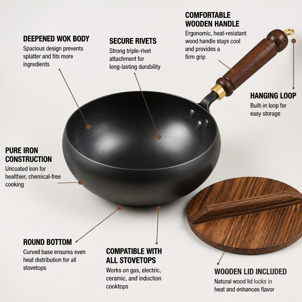 IronMend™ Wok — Unlock Pure, Effortless Flavor and Healthy Cooking Every Time