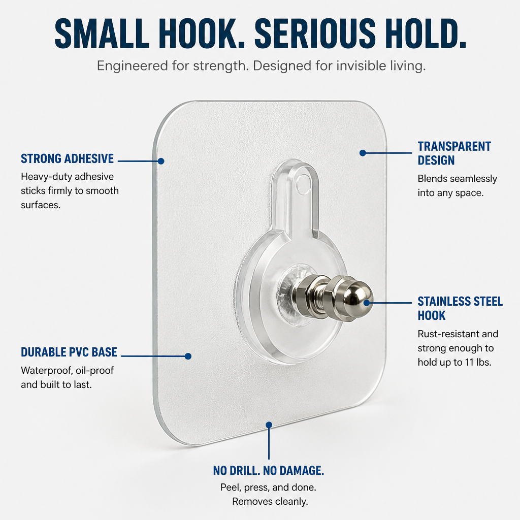 SureGrip™ ClearHook — Hang Heavy, Stay Flawless, Love Your Walls Forever