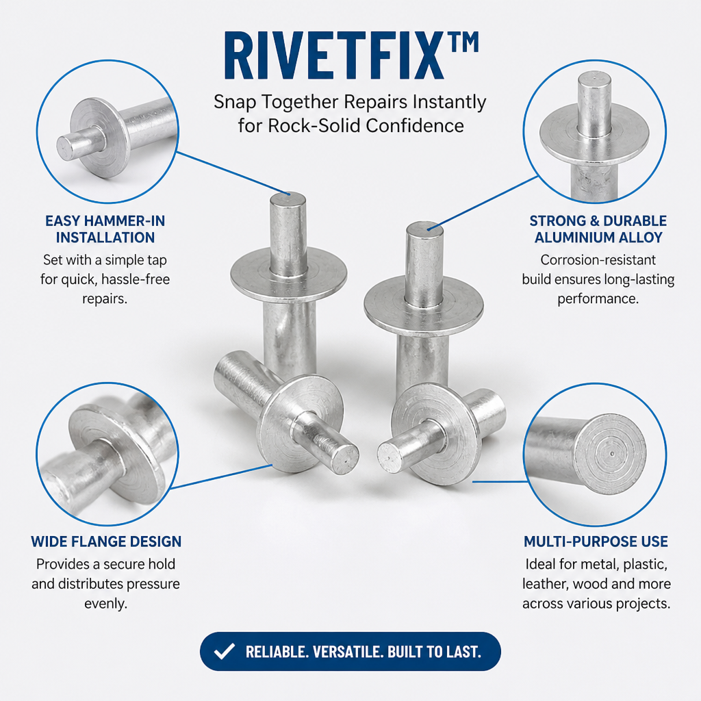RivetFix™ — Snap Together Repairs Instantly for Rock-Solid Confidence