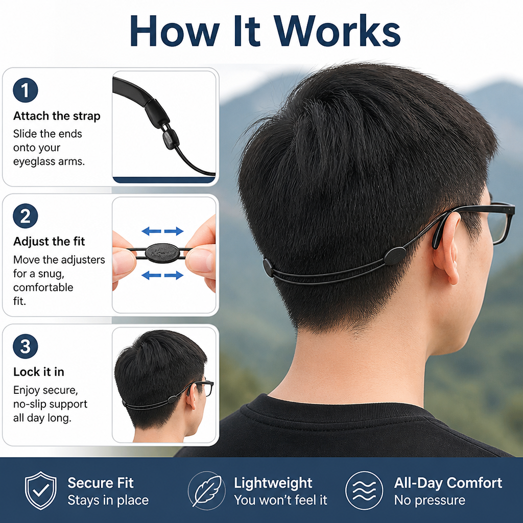 LockStrap™ — Experience Glasses Grip So Secure You’ll Forget They’re There