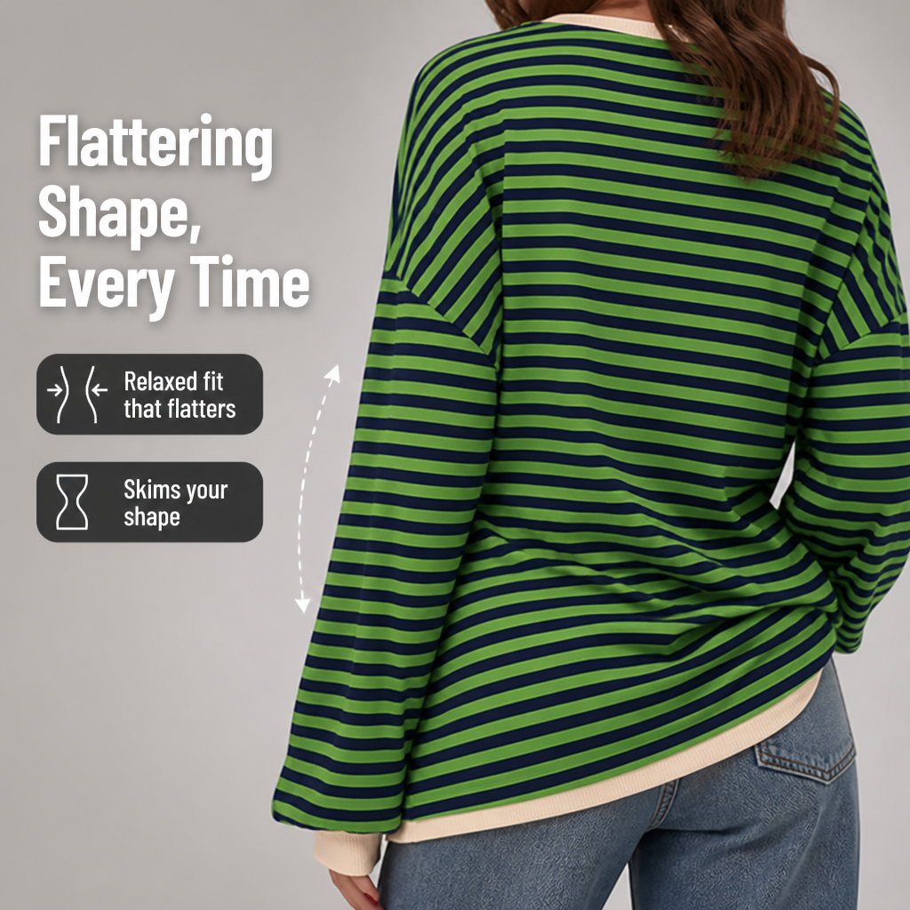 LuminaSoft™ Casual Long Sleeve Striped Shirt — Wrap Yourself in All-Day Softness and Timeless Style