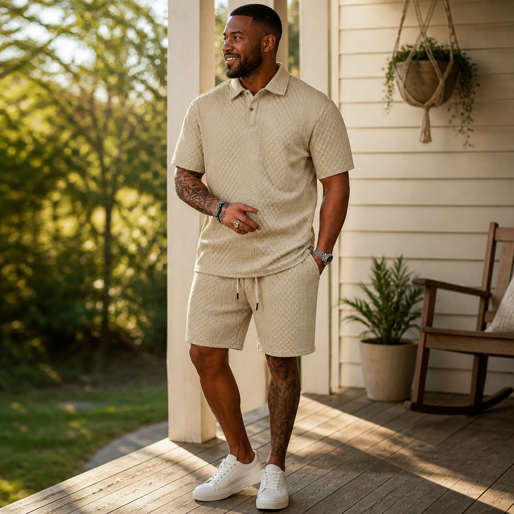 VeroLuxe™ Men’s Diamond Pattern Suit — Stay Cool, Sharp, and Unstoppable All Day Long