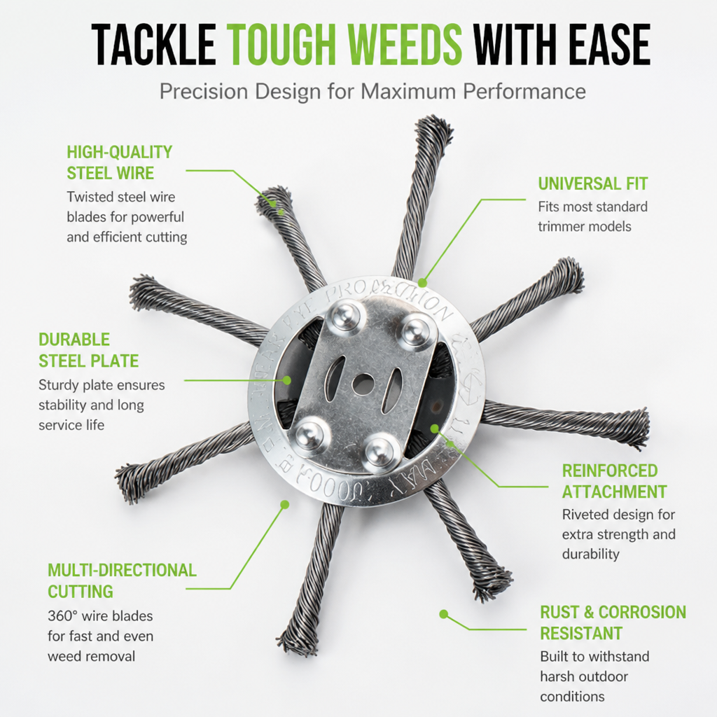 BladeEdge™ Wire Trimmer Head — Dominate Tough Weeds and Reclaim Your Yard in Minutes