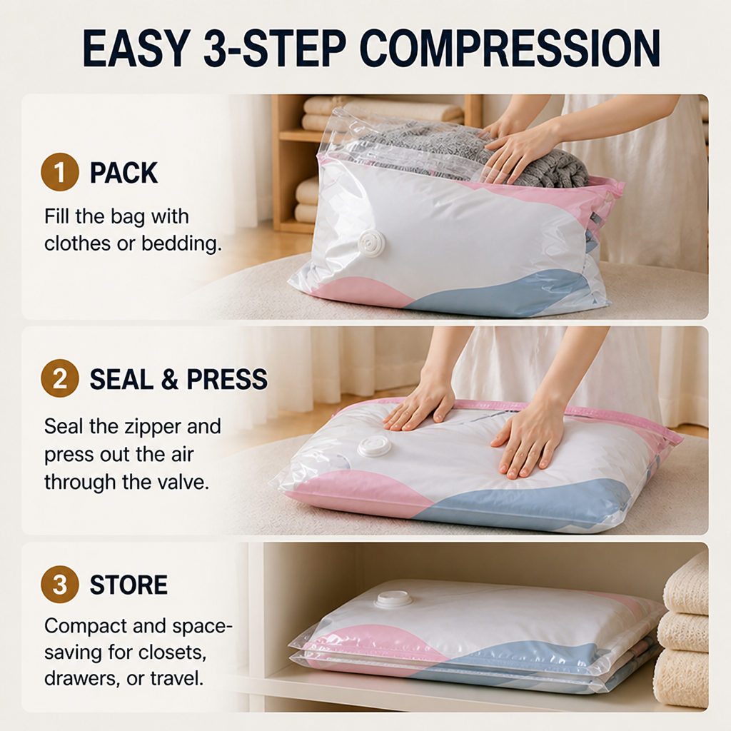 ZenCove™ Large Vacuum Storage Bags — Instantly Shrink Clutter and Unlock Peaceful Space