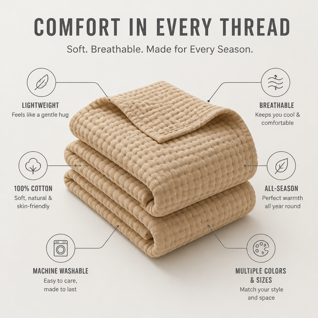 Arlynva™ Blanket — Feel Weightless Comfort That Keeps You Perfectly Cozy All Year