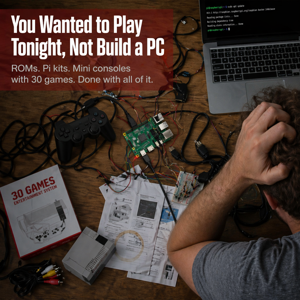 NovaArcade™ — Plug In, Pair Up, and Battle Through Thousands of Retro Classics