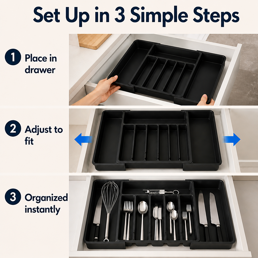 SlipNest™ — Transform Cluttered Drawers into Calm, Effortless Order Instantly
