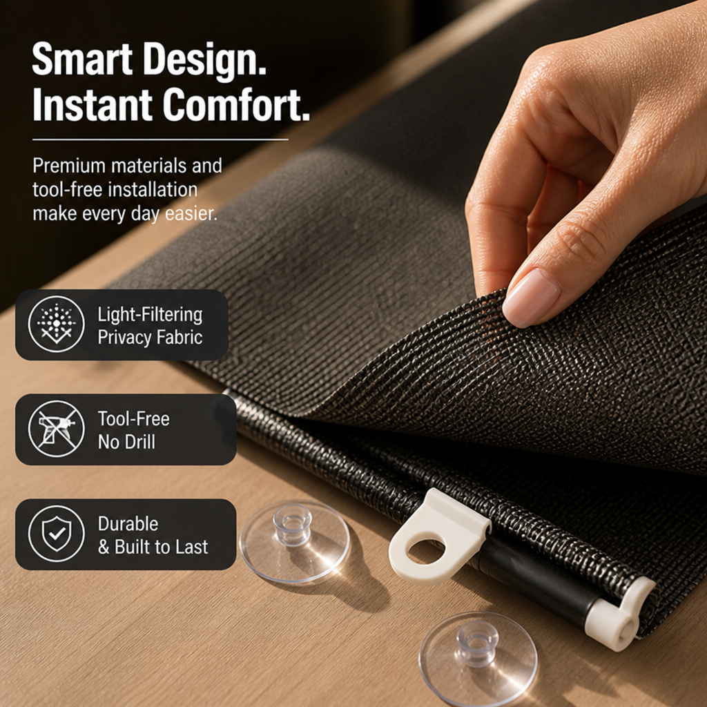 ShadeStream™ — Instantly Cool, Private Rooms Without a Single Drill