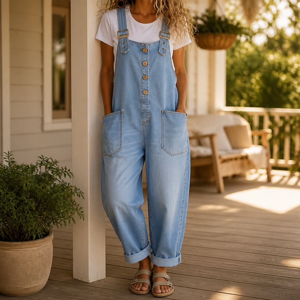 VelaSway™ Casual Denim Jumpsuit — Embrace All-Day Freedom with Flattering, Effortless Style