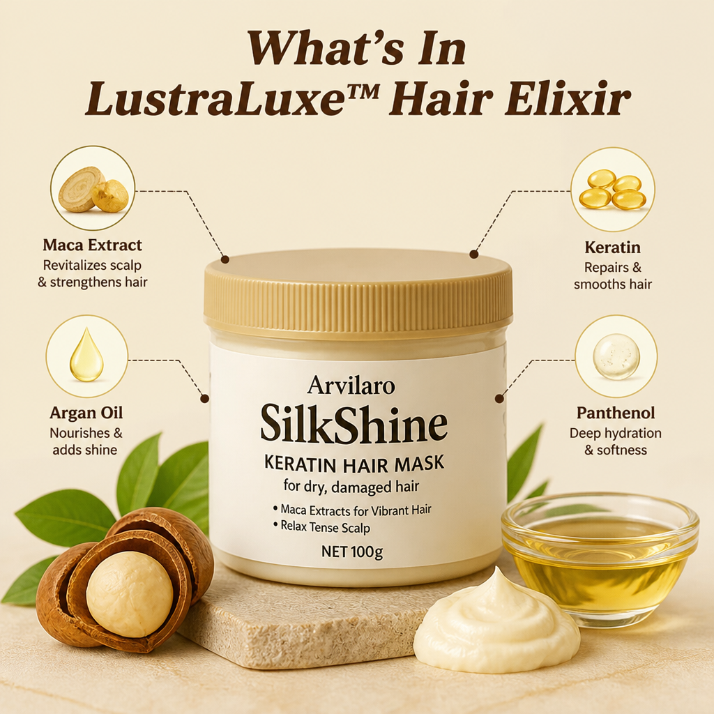 LustraLuxe™ Hair Elixir — Transform Dull, Dry Hair into Silky, Head-Turning Shine Instantly