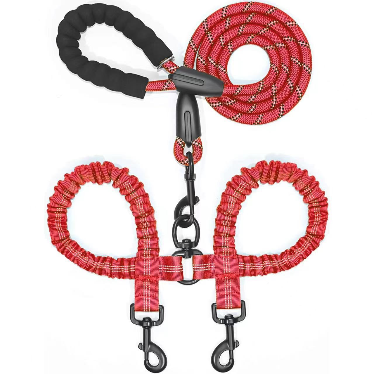 VersaTether™ — Effortless, Tangle-Free Control for Happier, Calmer Walks with Two Dogs
