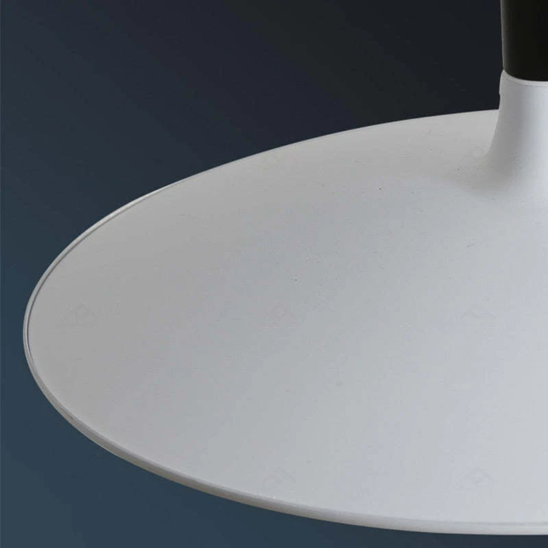 Contemporary White Metal Hanging Lamp – LED, Height Adjustable
