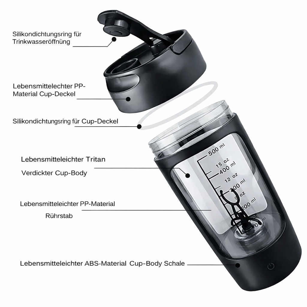 Electric Protein Blender | Self-Mixing Shaker Bottle | USB Powered Mixer | BlendGo