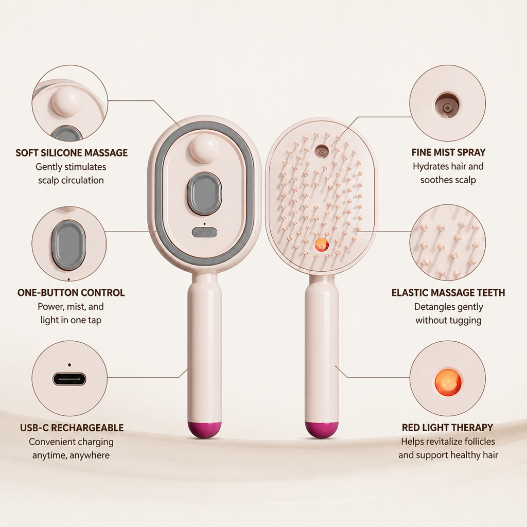 RevitaSilk™ Scalp Massager Comb — Turn Every Stroke into Silky, Stress-Free Hair Bliss