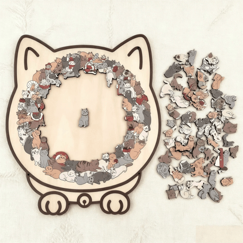 Calming Wooden Puzzle for Cat Lovers