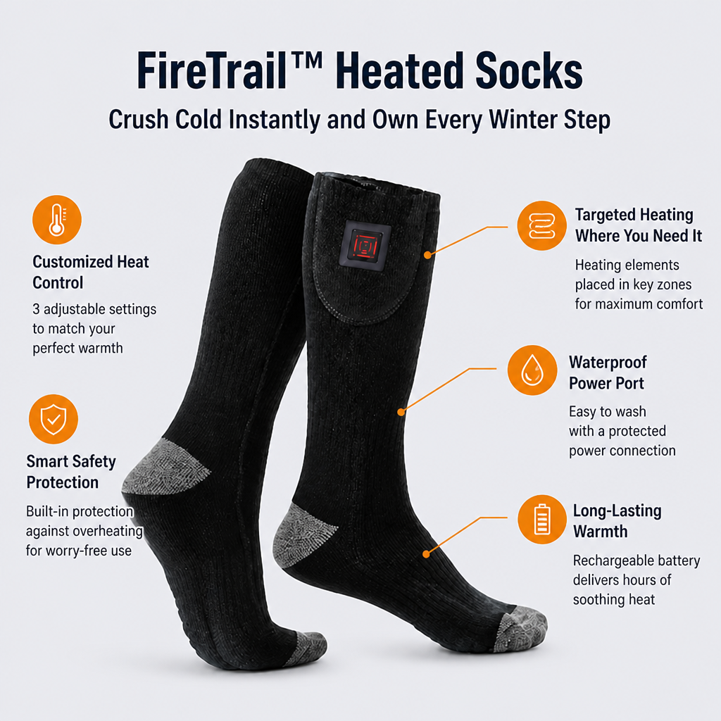 FireTrail™ Heated Socks — Crush Cold Instantly and Own Every Winter Step