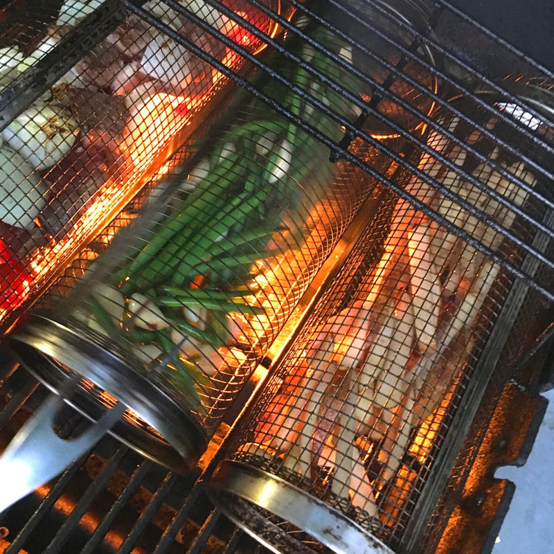 BBQ Cooking Basket | 360° Rotatable | Uniform Heat | Stainless Steel Build | GrillMaster