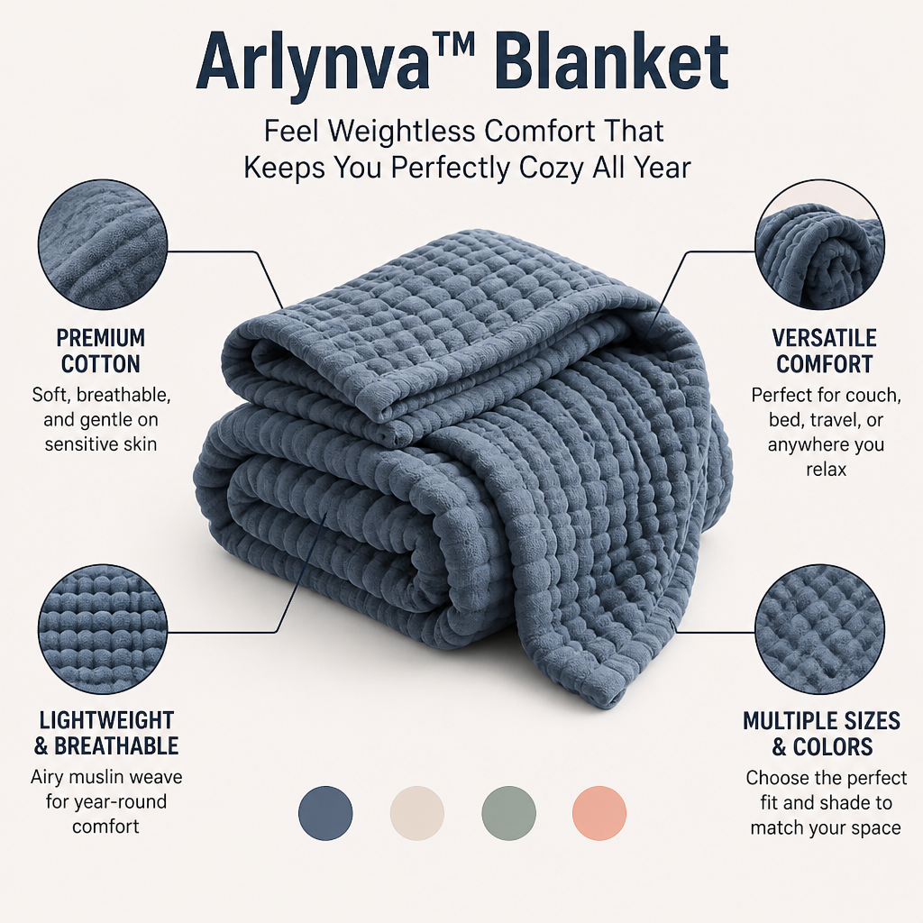 Arlynva™ Blanket — Feel Weightless Comfort That Keeps You Perfectly Cozy All Year