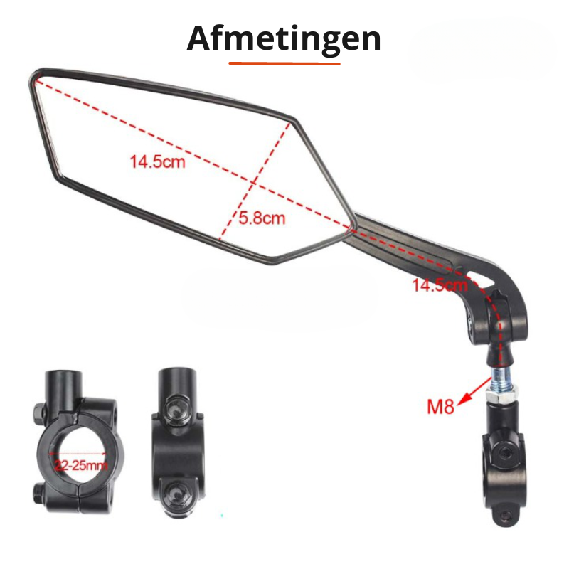 360° Bike Mirror with Handlebar Mount
