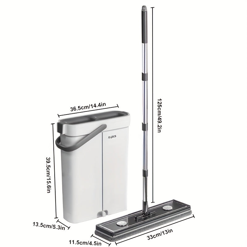 Flat Mop Set with Bucket and Wringing System