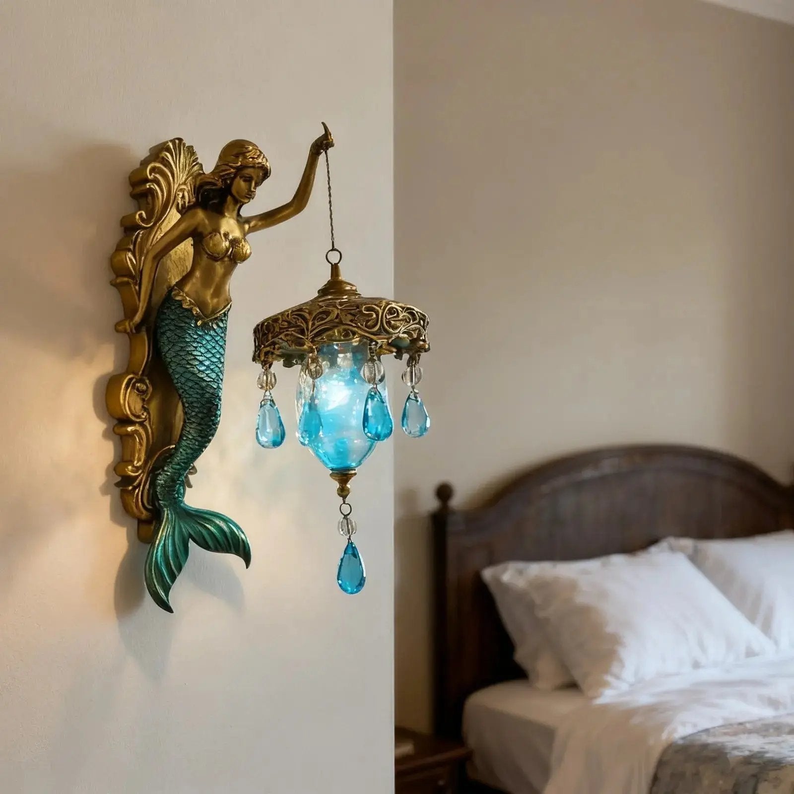 Baroque Style Mermaid Wall Lamp – Romantic Illumination for Your Home