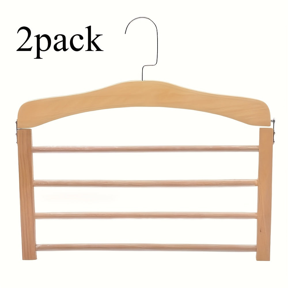Set of 2 Multi-Layer Wooden Trouser Hangers
