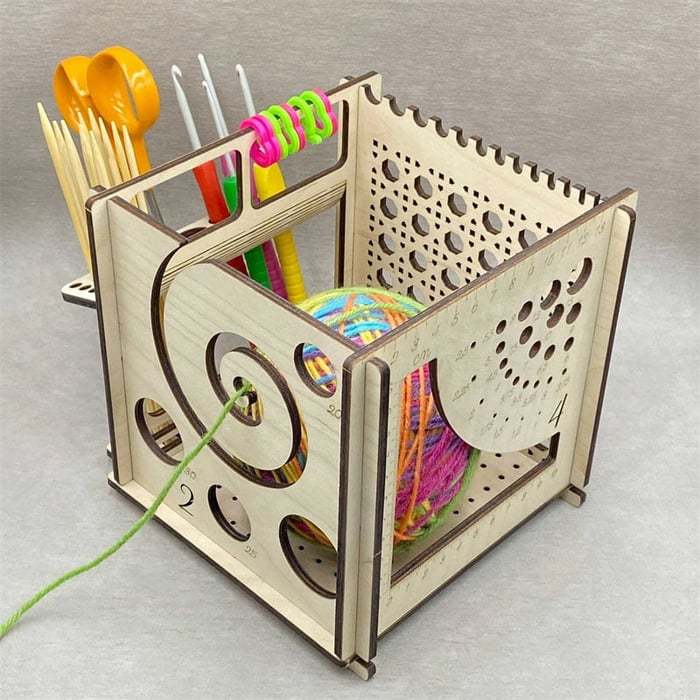 Tangle-Free Crafting Joy | Storage for Needles Scissors Supplies | Seamless Thread Movement Without Snags | KnitNest