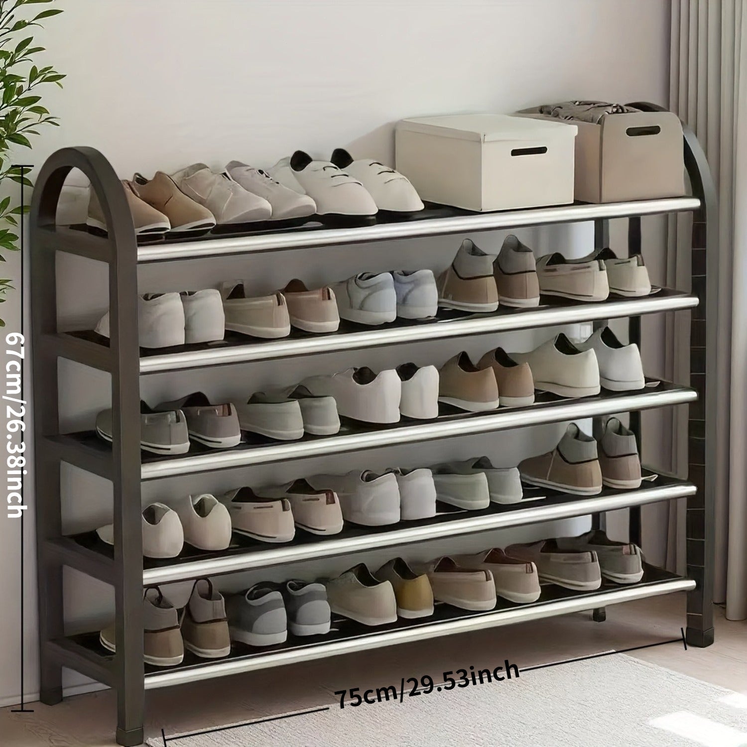 Space-Saving Shoe Rack with 5 Tiers