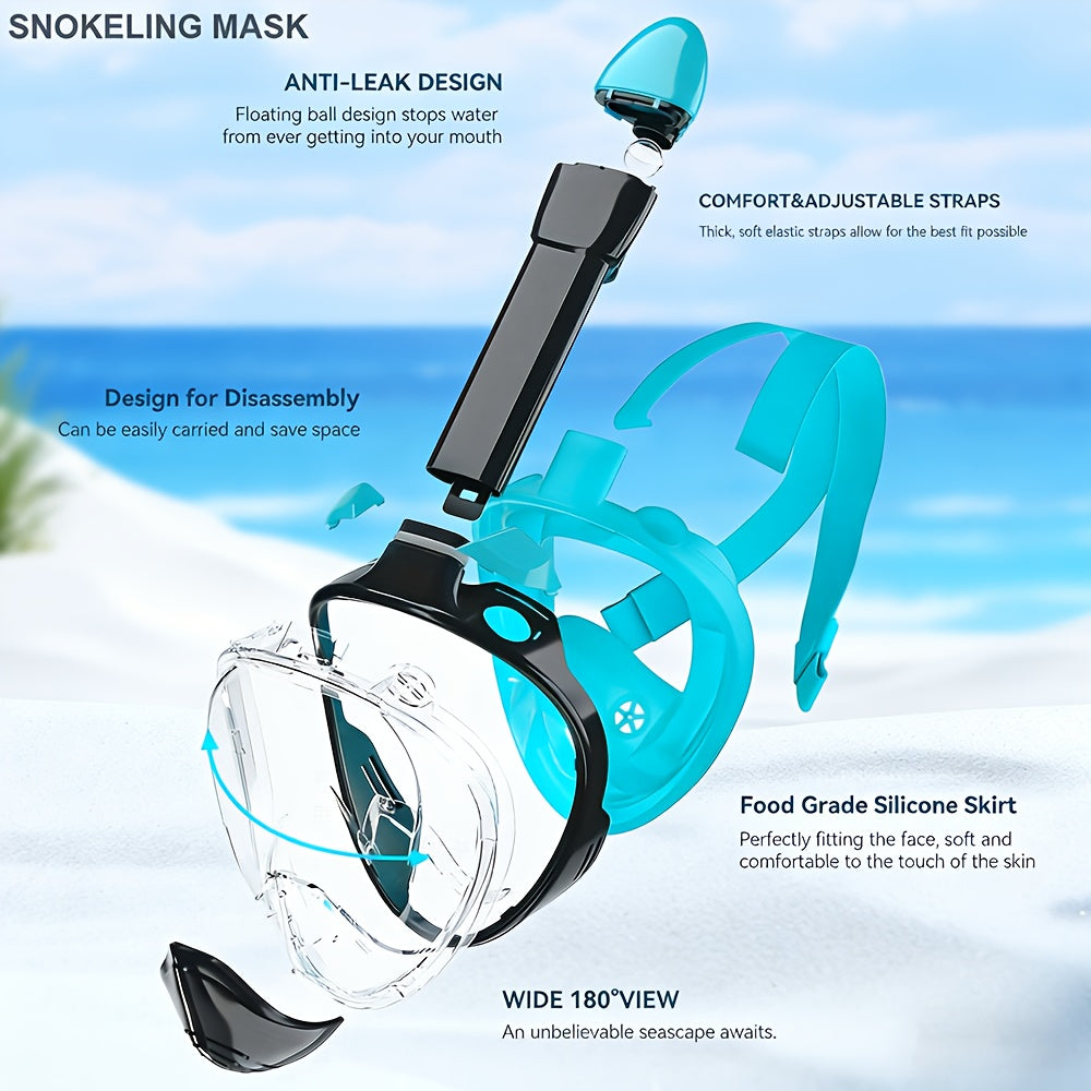 Full Face Snorkel Mask with 180° Visibility