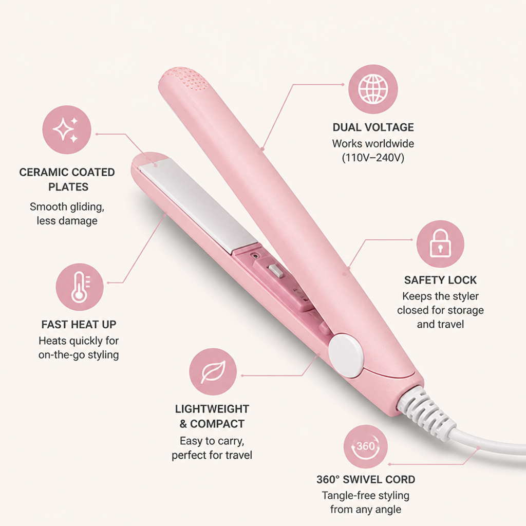 VioraLux™ Mini Styler — Salon-Perfect Hair That Turns Heads Everywhere You Go