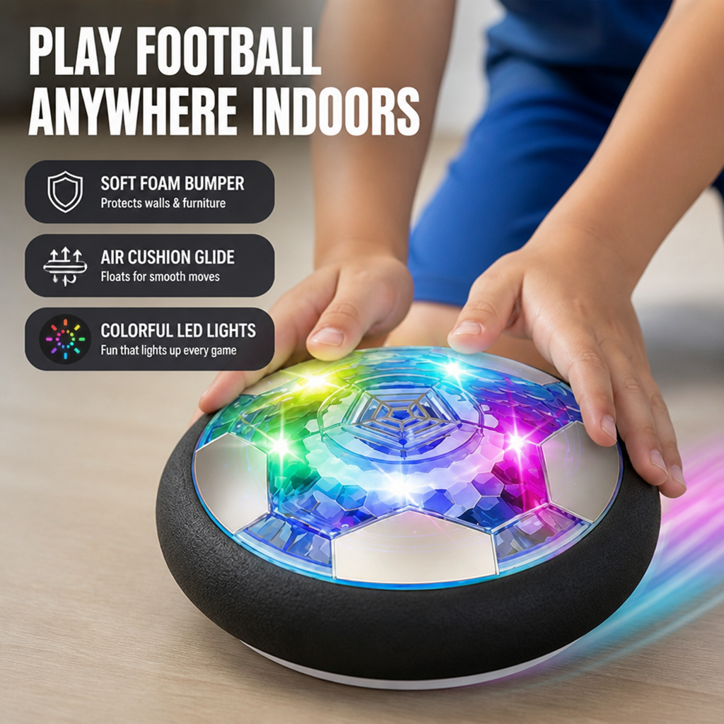 AirGlide Sphere™ — Ignite Lightning-Fast Indoor Football Fun Without the Fear of Damage