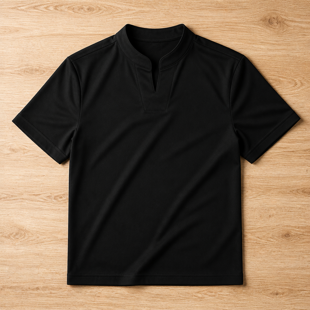 StratoFlex™ – Slim-Fit Performance Tee with Notched Stand Collar