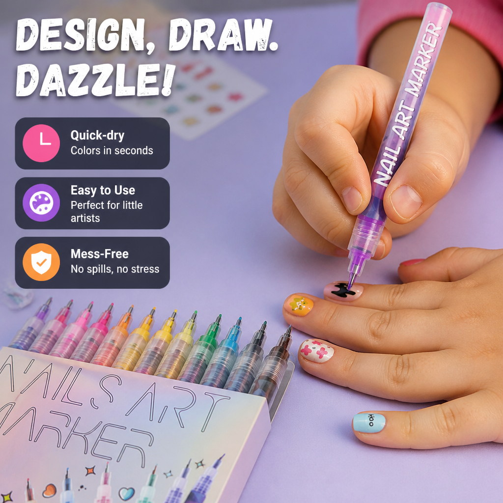 ColorSplash™ Nail Art Pen Set — Ignite Your Child’s Creativity with Instant, Mess-Free Fun