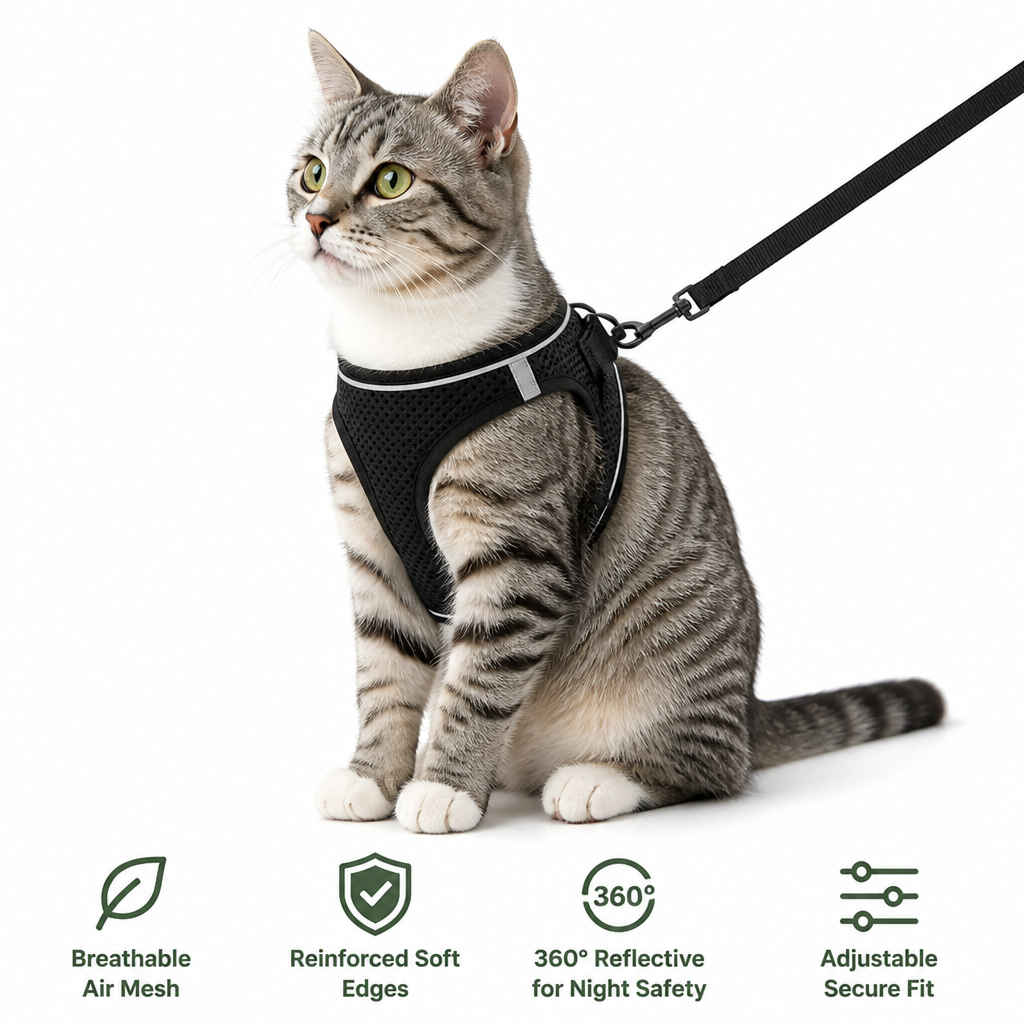 WhiskerGuard™ Comfort Harness — Wrap Your Cat in Calm, Safe, and Escape-Proof Freedom