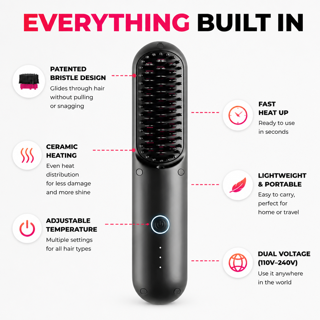 RadianceRush™ — Brush Frizz Into Glossy, Salon-Smooth Hair in One Cordless Pass