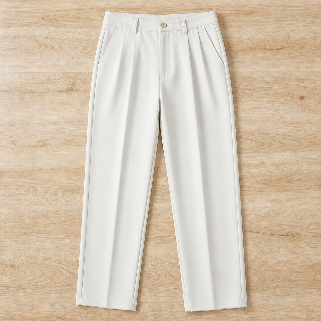 Marcello™ – High-Waisted Pleated Tailored Trousers with Relaxed Straight Leg