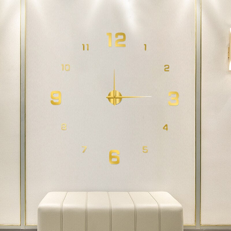 Modern Wall Clock Featuring 3D Raised Numbers Design