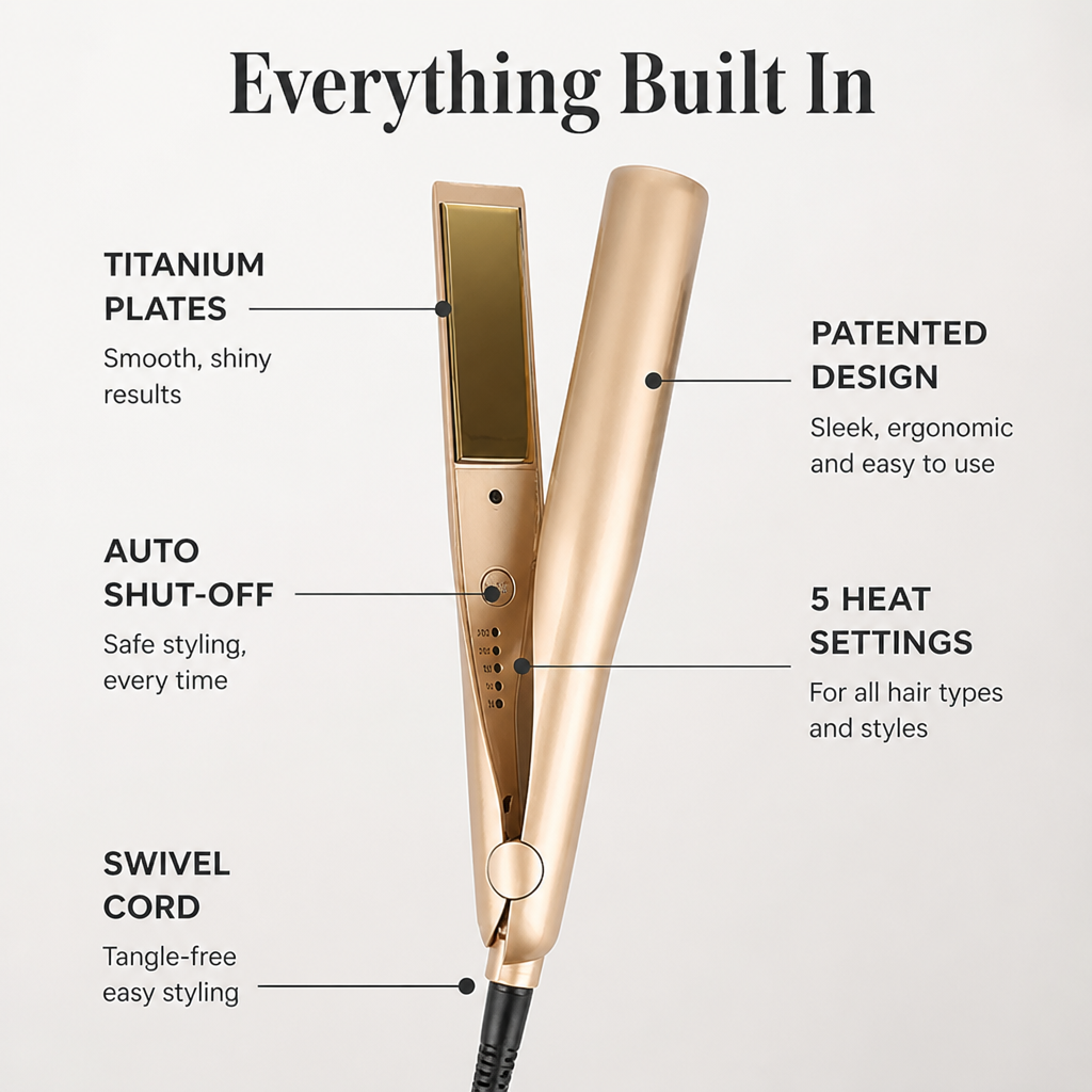 VeronaLuxe™ — Straighten, Curl & Shine With One Gold Wand in Minutes