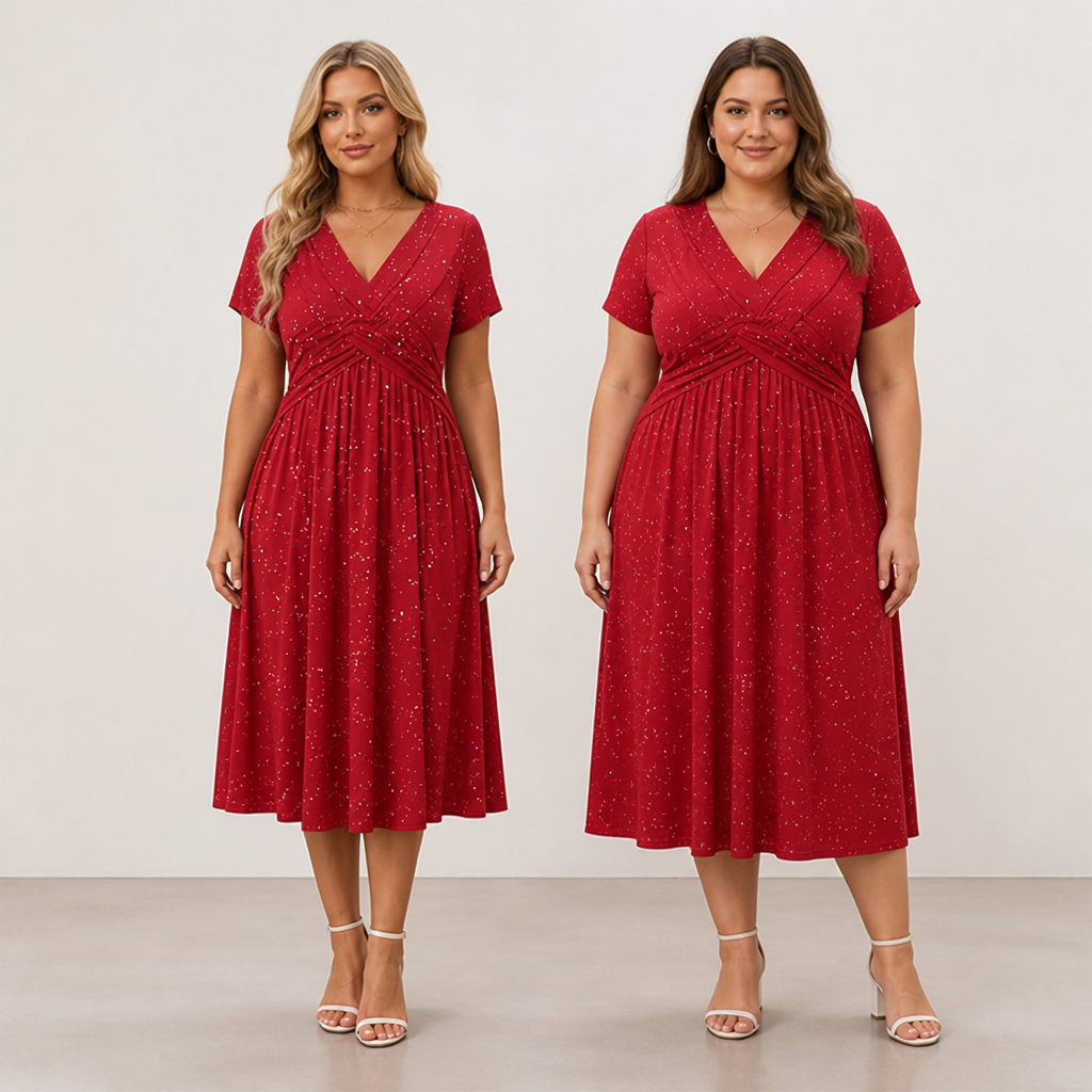 LuminaCurve™ Twisted V-Neck Dress — Own Every Curve with Effortless Elegance and Hidden Freedom