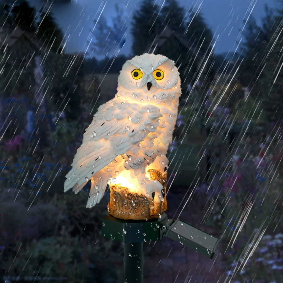 Solar Garden Light in Owl Design for Outdoor Pathways and Ambience