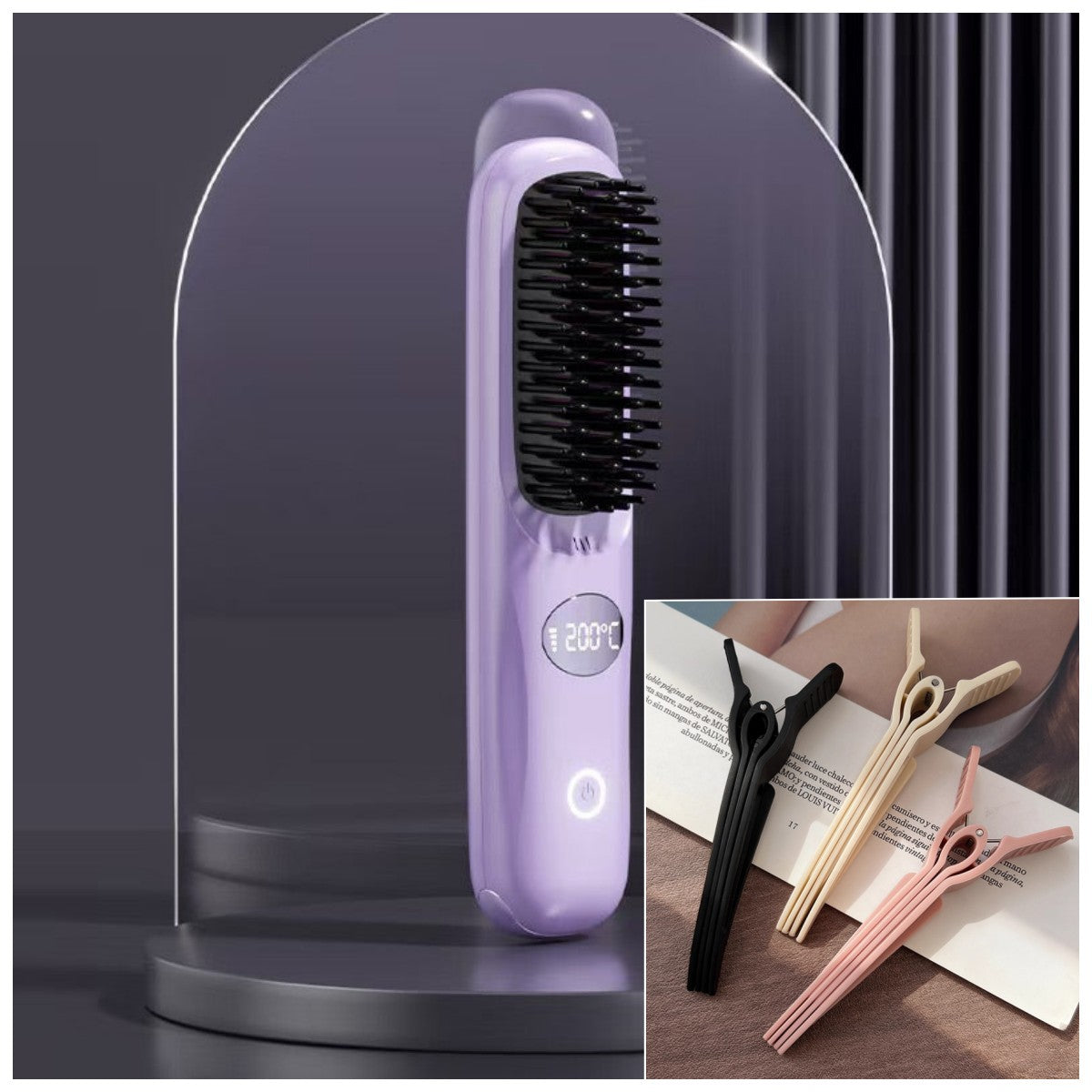 Wireless Straightening Brush for Silky Shine in 5 Minutes