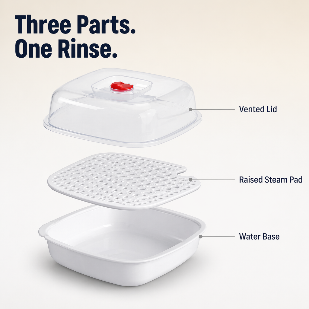 VaporLux™ — Steam Dumplings, Fish & Veggies Right in Your Microwave