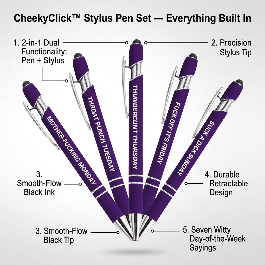 CheekyClick™ Stylus Pen Set — Turn Every Task Into a Smooth, Smile-Powered Win