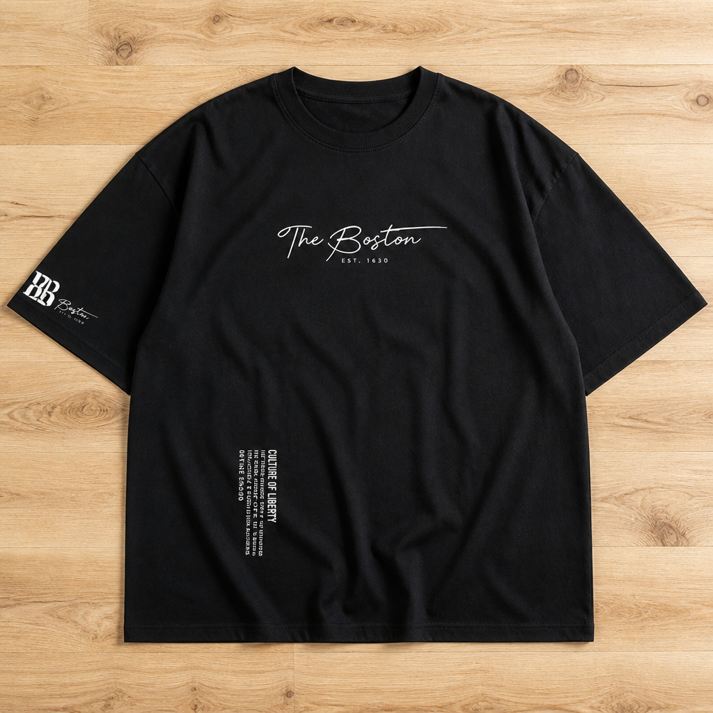 Vanguard™ – Relaxed Oversized Tee with Signature Script Detailing